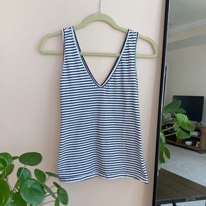 Striped V Neck Tank